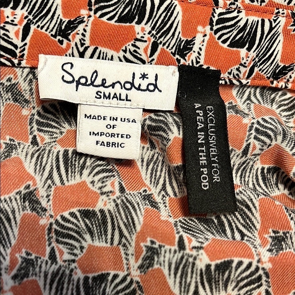 Splendid Zebra Novelty Print Shirt Maternity Pea in the Pod Button Down Blouse - Picture 6 of 7